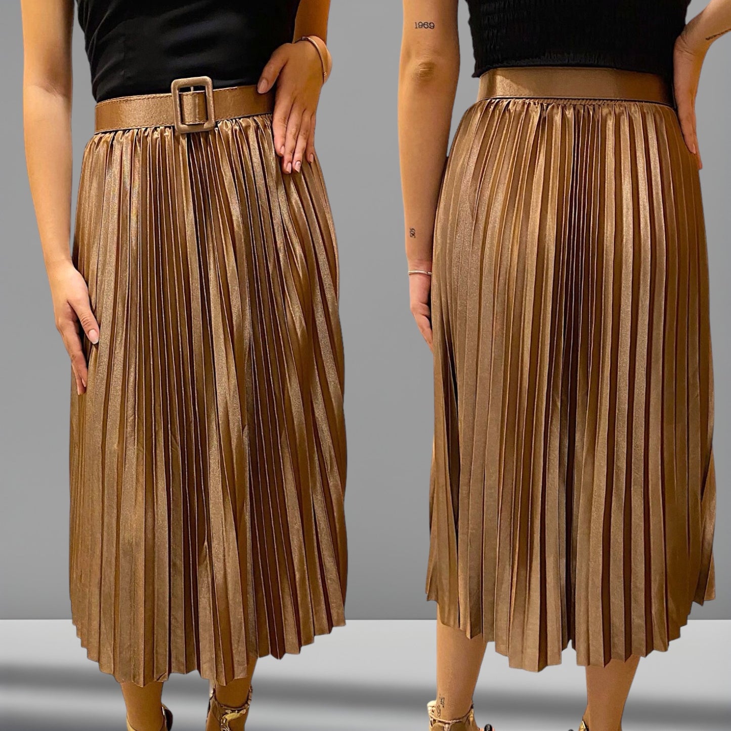 Pollera Plisada con Cinto Aleza