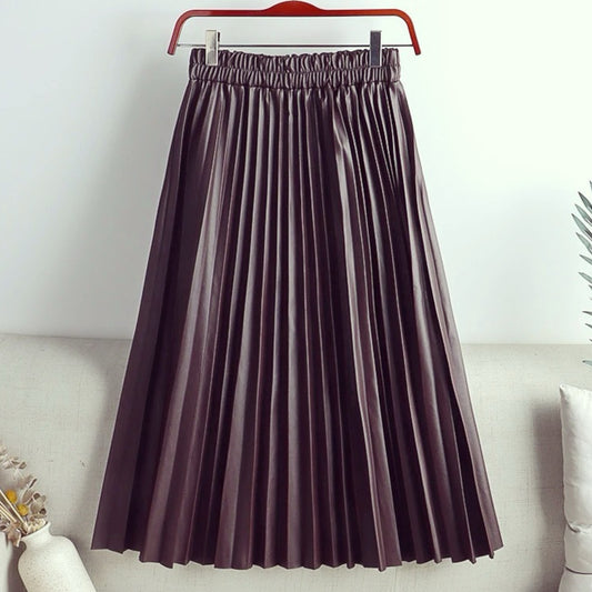 Pollera Plisada Eco Cuero