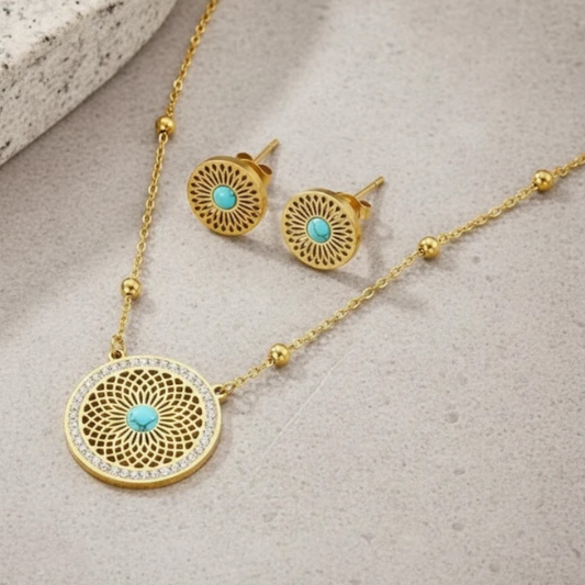 Collar & Aro Acero Dora