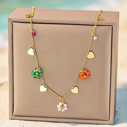 Collar Acero Flor