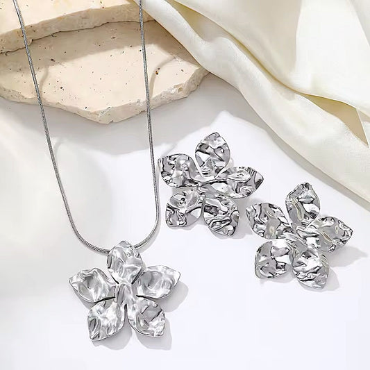 Collar + Aros Acero Ana