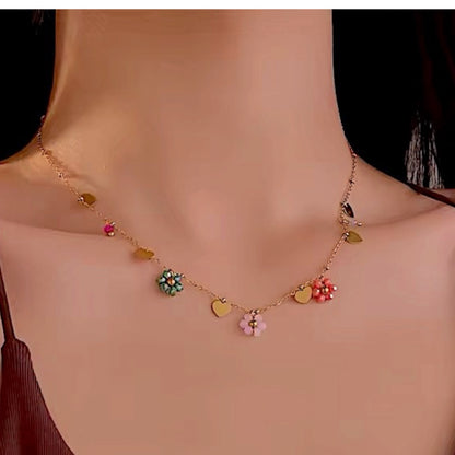 Collar Acero Flor