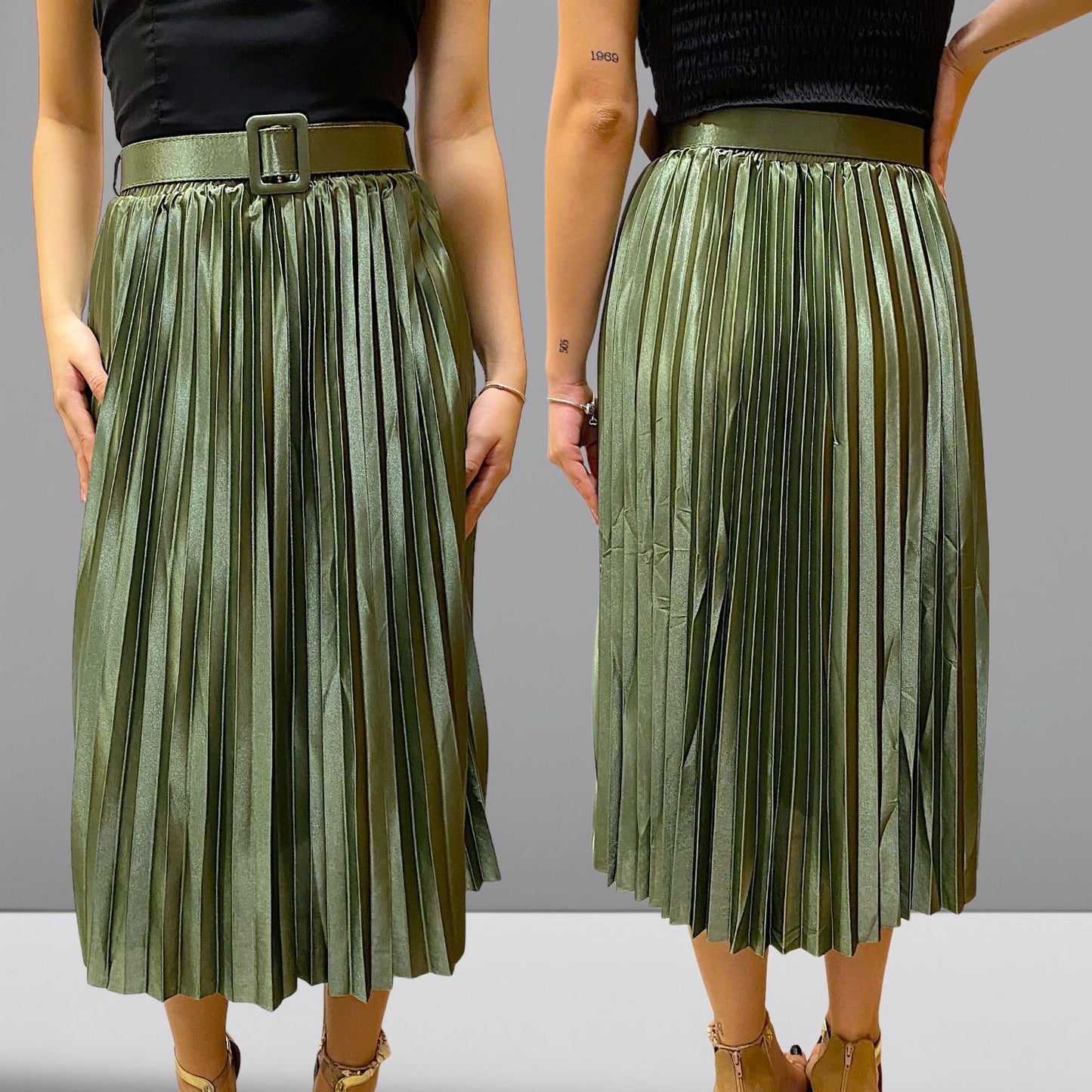 Pollera Plisada con Cinto Helen