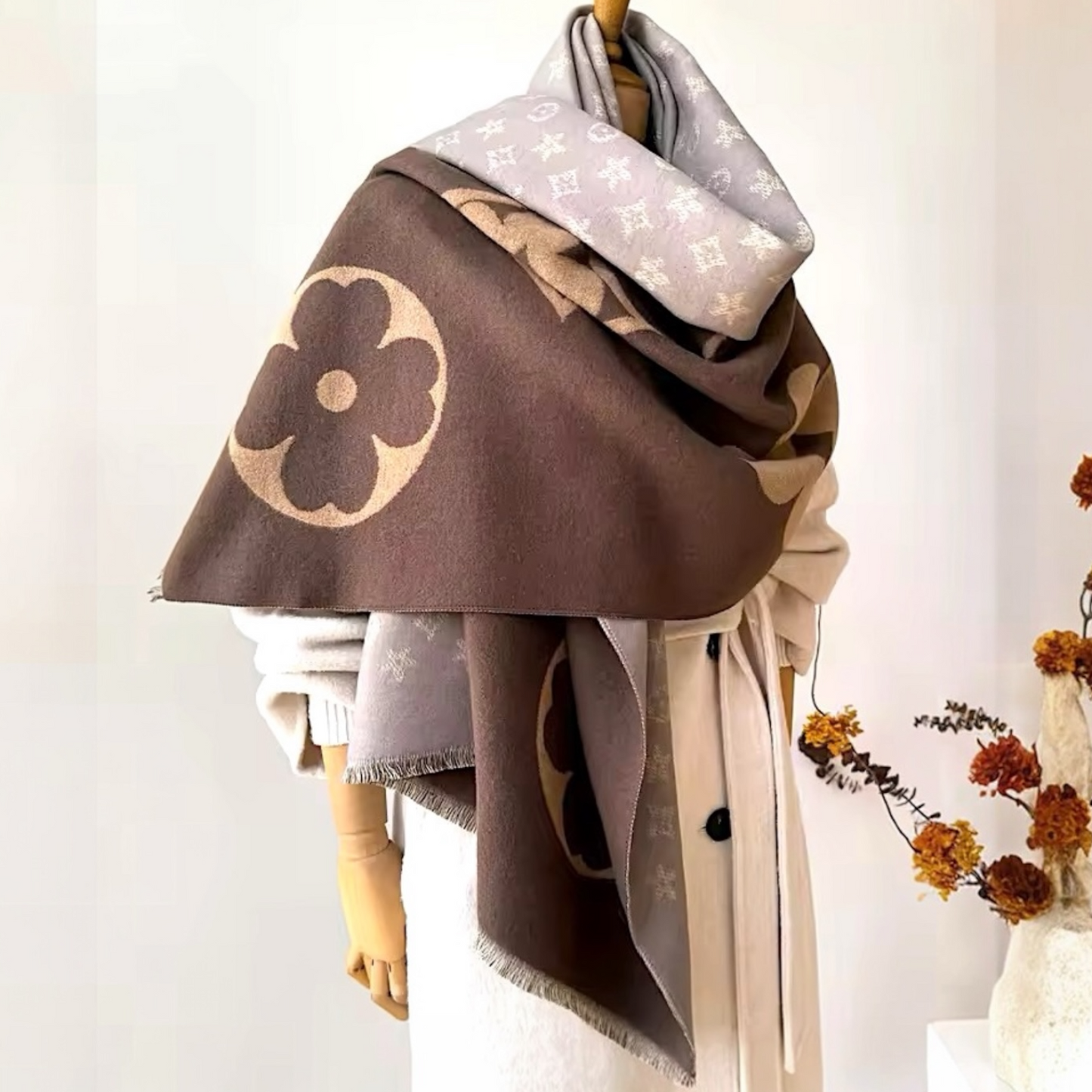 Pashmina/Chal/Bufanda Reversible