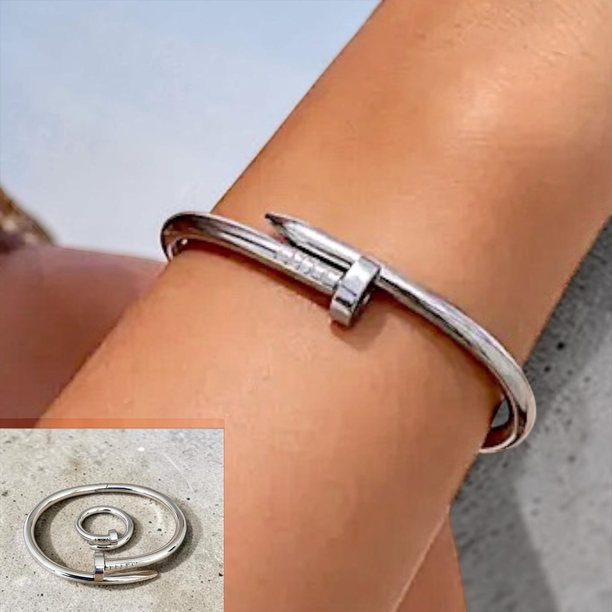 Pulsera & Anillo Acero Mía