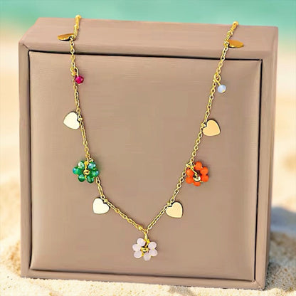 Collar Acero Flor