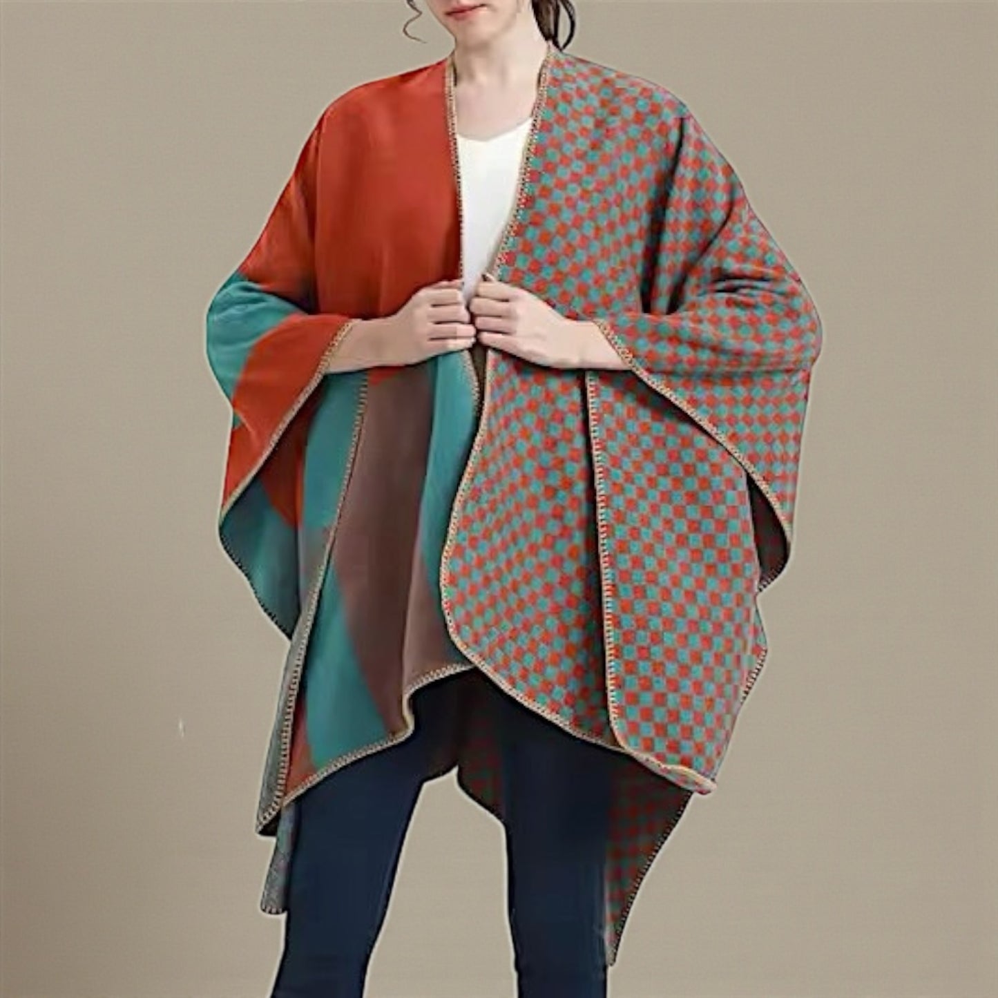 Ruana Reversible Jade
