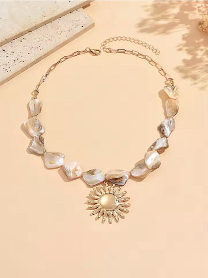 Collar Piedra Natural Sol