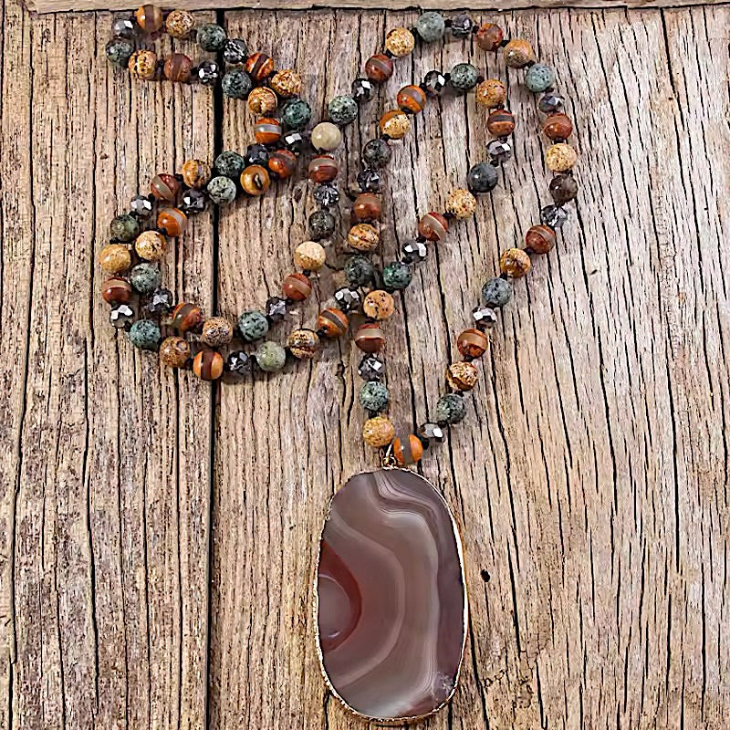 Collar Largo Piedras Naturales