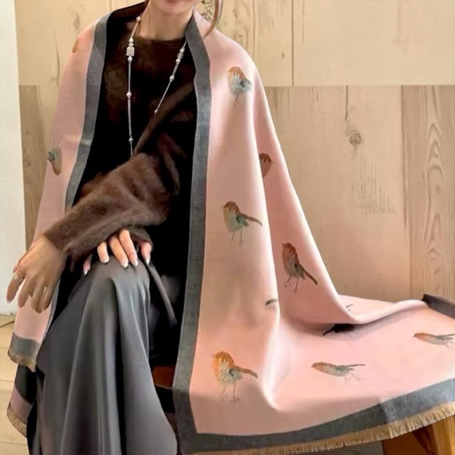 Pashmina/Chal/Bufanda Reversible