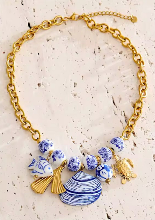 Collar Acero & Porcelana Eva