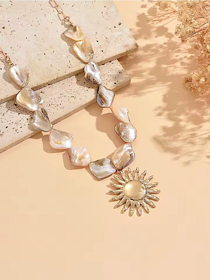 Collar Piedra Natural Sol