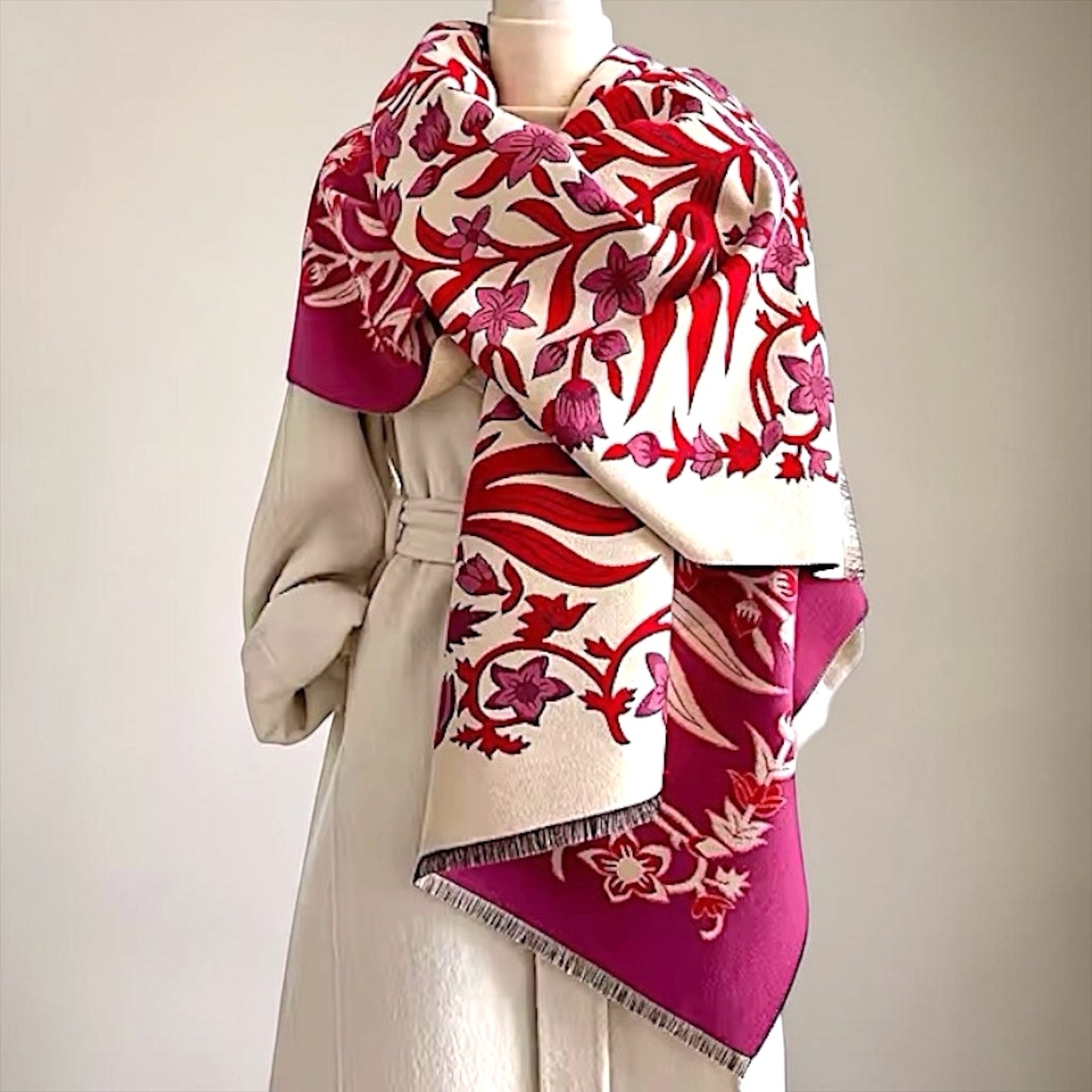 Pashmina/Chal/Bufanda Reversible