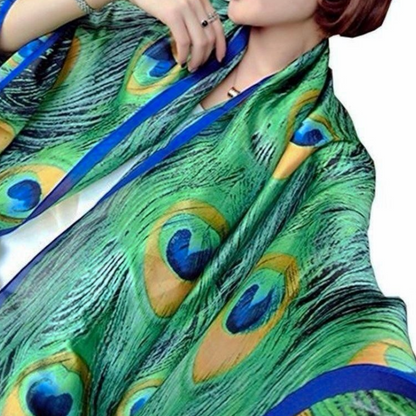 Pañuelo Seda Pavo Real