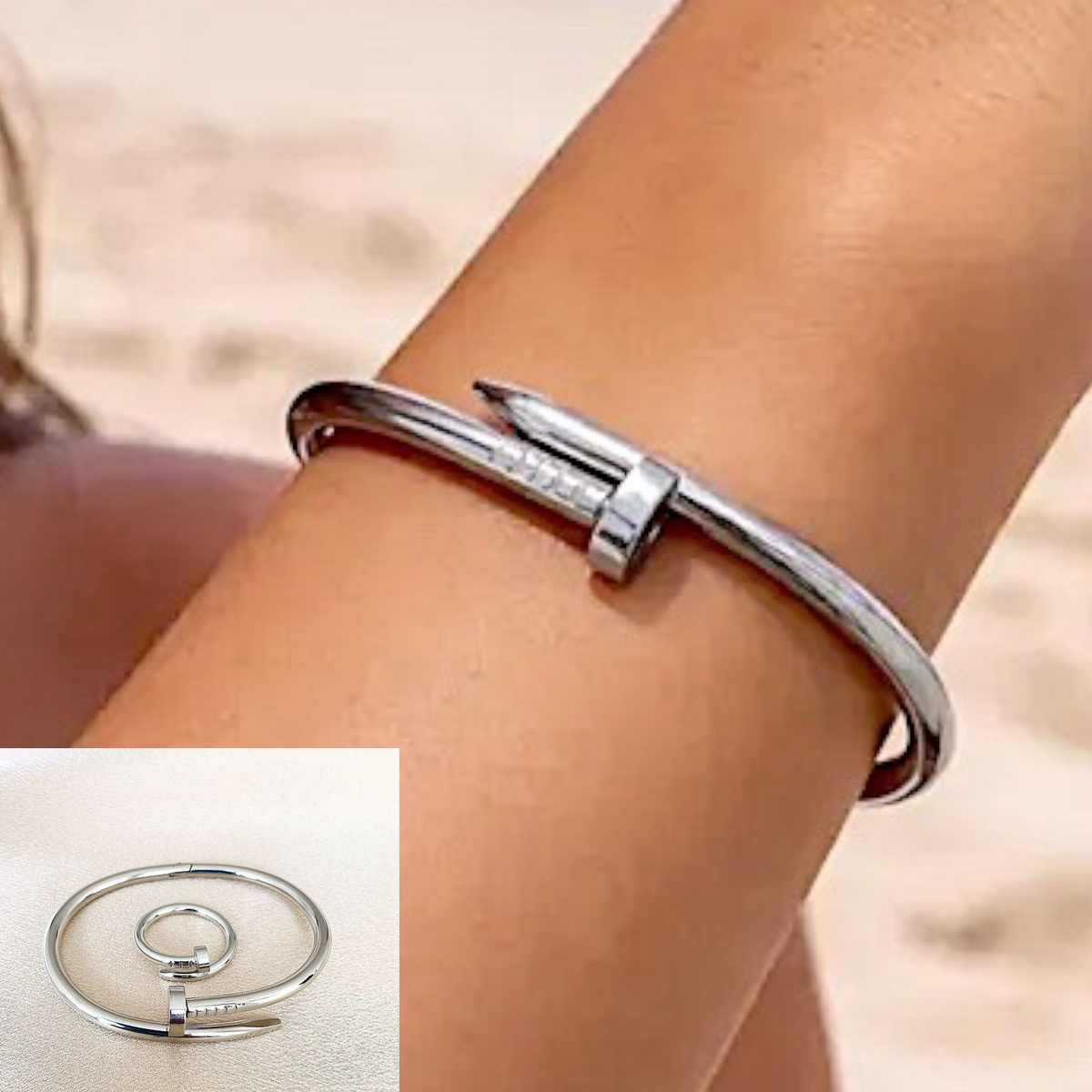 Pulsera & Anillo Acero Mía