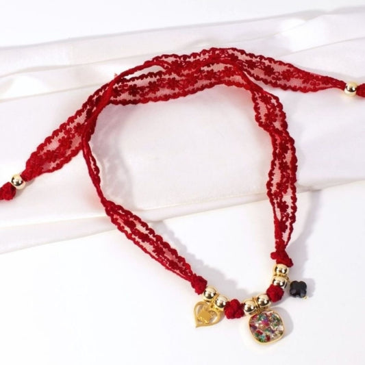 Collar Acero Rubí
