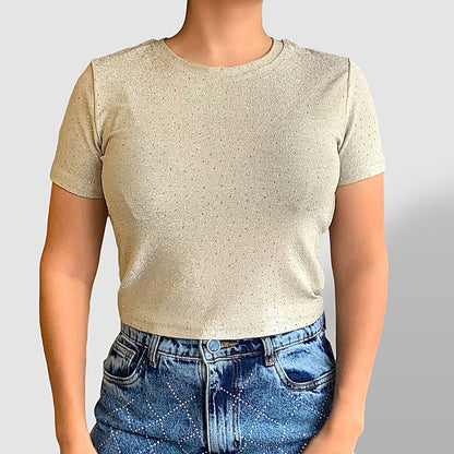 Remera Brillosa Olivia