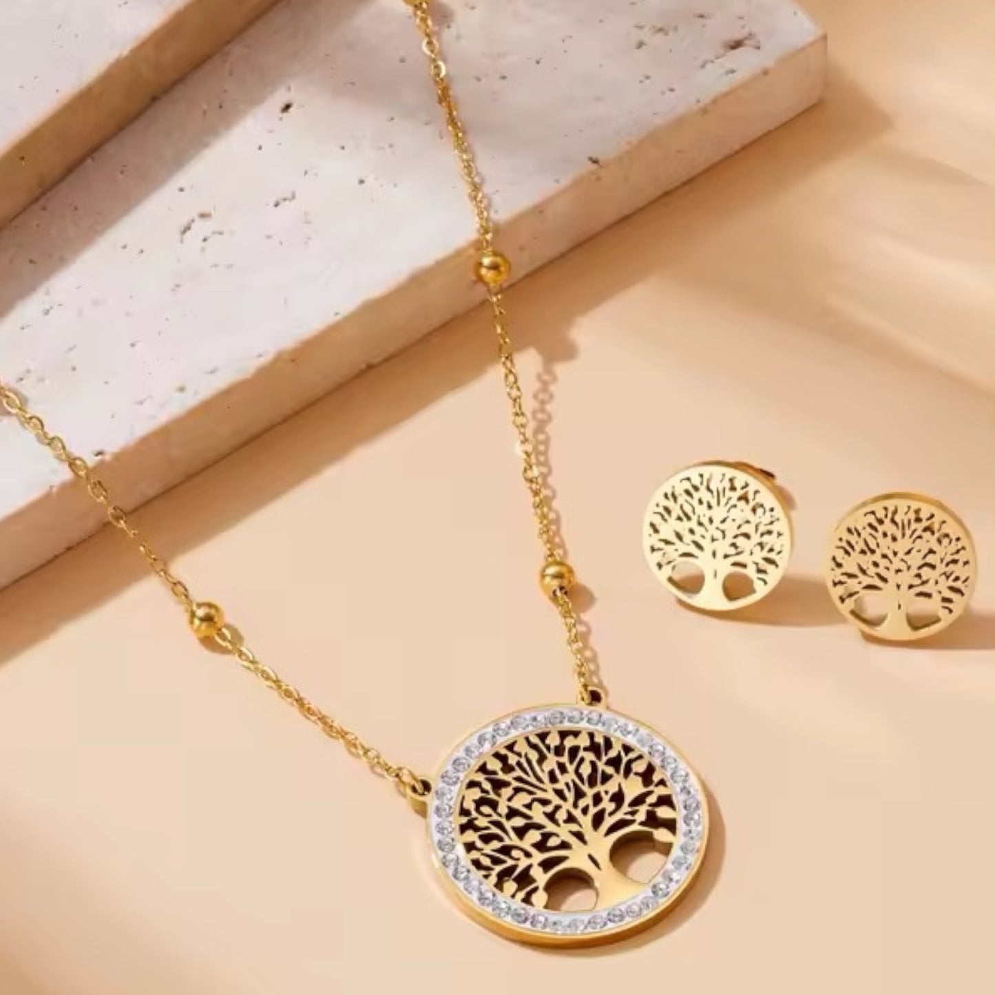 Collar & Aro Acero Vida