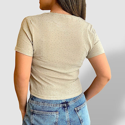 Remera Brillosa Olivia