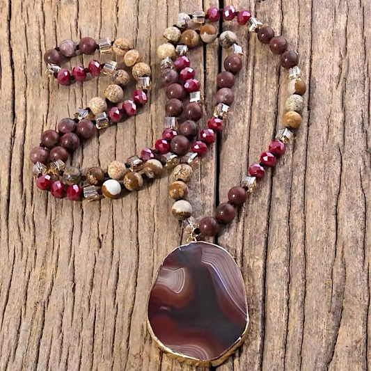 Collar Largo Piedras Naturales