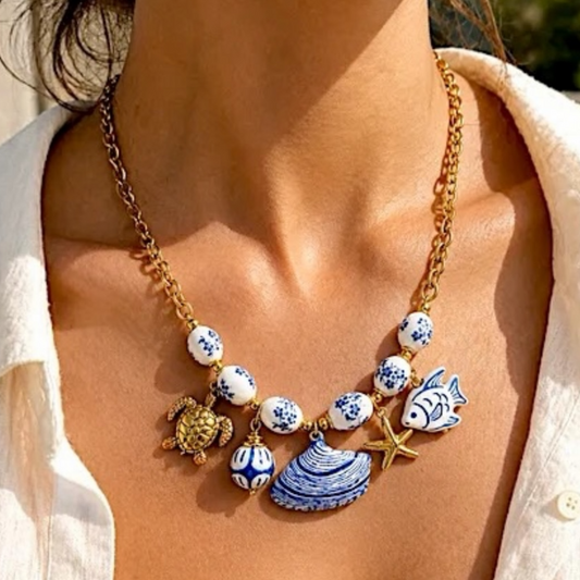 Collar Acero & Porcelana Eva