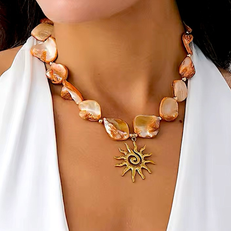 Collar Piedras Naturales Sol