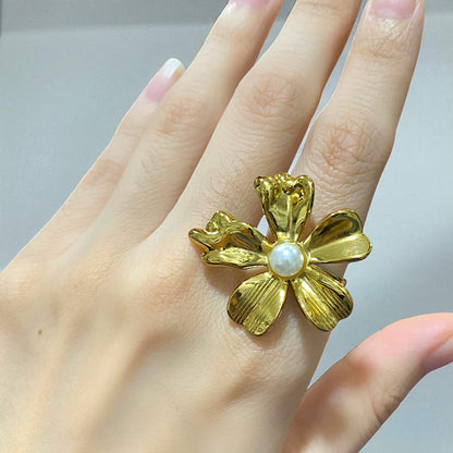 Anillo Acero Flora