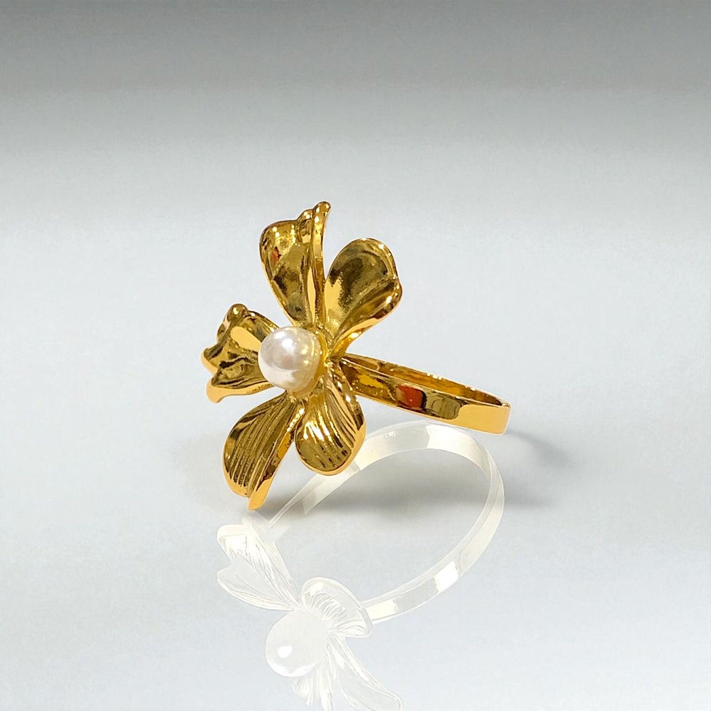 Anillo Acero Flora