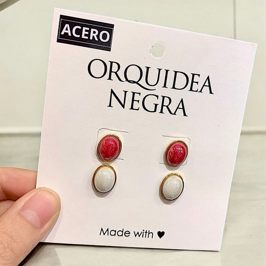 Set Aros Acero Jade