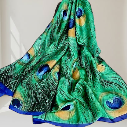 Pañuelo Seda Pavo Real