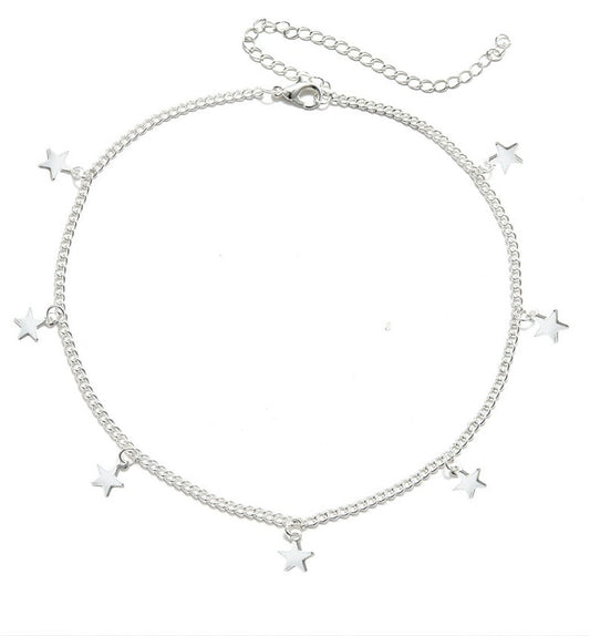 Choker Estrellas Plateado